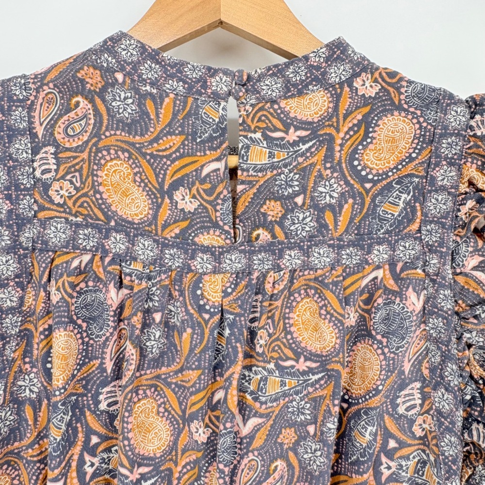 Universal Thread Paisley Flutter Sleeve Dress Lin… - image 10